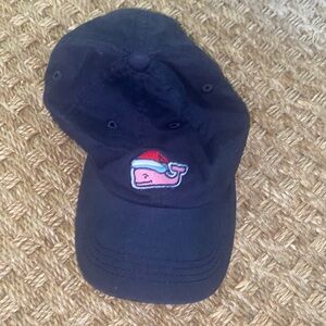Vineyard vines cap, navy with pink whale in Santa hat, nwot, unisex
